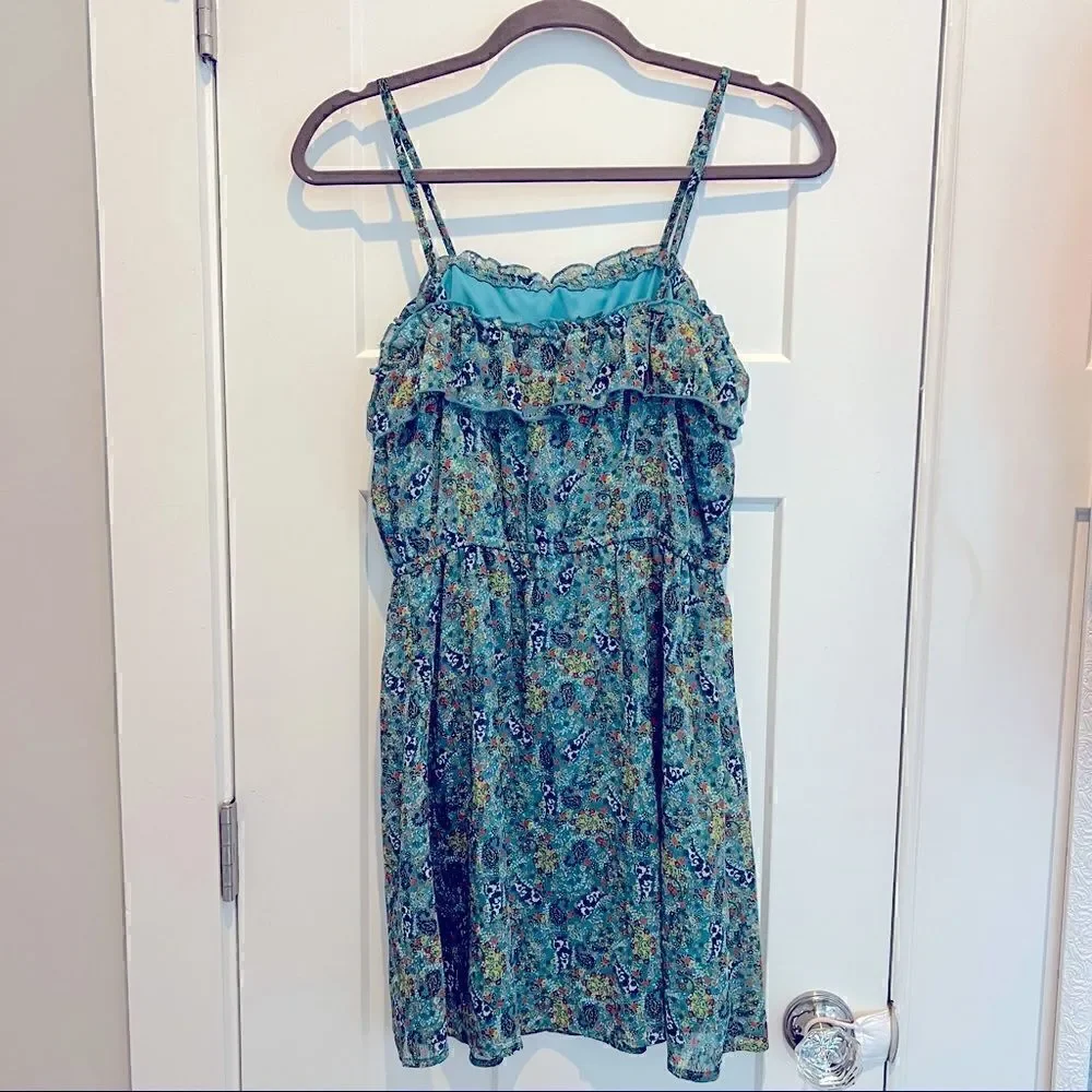 Mossimo Blue Paisley Sleeveless Mini Dress Women’s Size Medium (M)